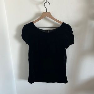 Velvet Puff Sleeve Top